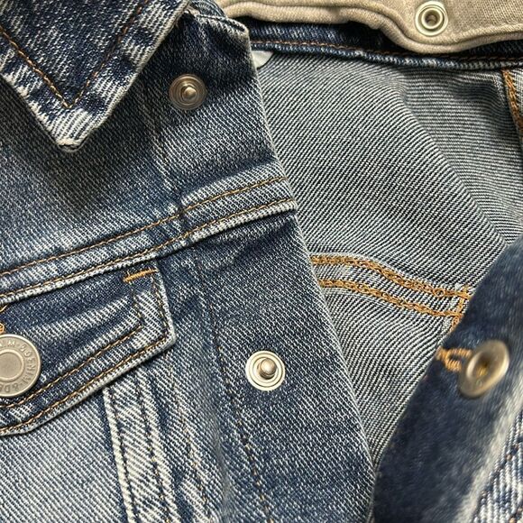 H&M Boys Hoodie Kids Blue/Light Gray Denim Jacket(Size 6) - Picture 10 of 10